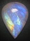 Natural Rainbow Moonstone Pear 34.60 Ct Loose Gemstone Cabochon H 8891