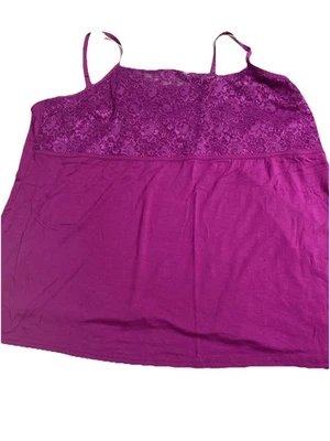 Lane Bryant 18/20 Cami Top Pink fuchsia Lace Trim  NWT - Image 1 of 4