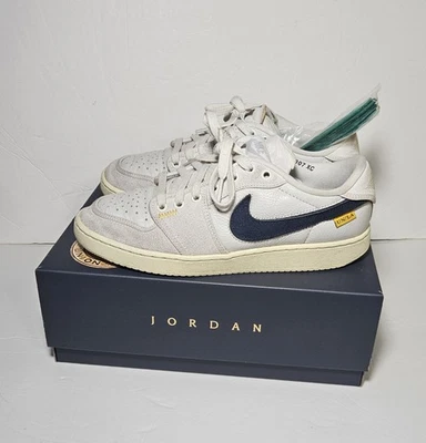 Tênis de couro Nike Air Jordan 1 baixo AJKO SP Union Sail tamanho 9 - Imagem 1 de 4