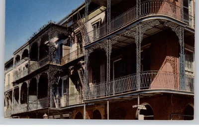 Lace Balconies St Peter Street New Orleans Color Photo Postcard - Image 1 of 2