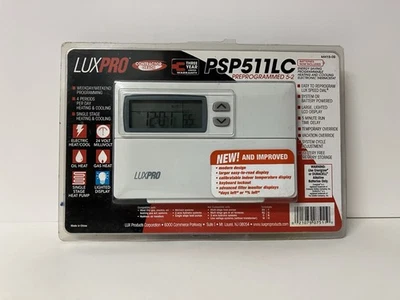 LuxPro Programmable Electric Thermostat PSP511LC Heat/Cool Brand New Sealed - Image 1 of 2