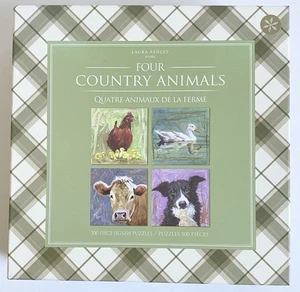 LAURA ASHLEY COUNTRY ANIMALS 500 PIECE JIGSAW PUZZLE SET (4 PUZZLES) CHICKEN NEW - Picture 1 of 7
