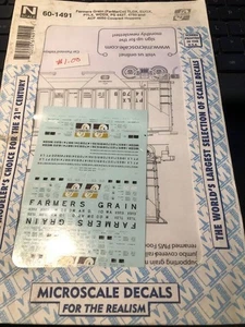 Micro Scale N Scale Decals 60-1491 Farmers Grain Covered Hoppers Decal Set HH - Picture 1 of 1