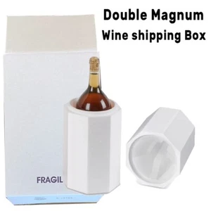 Double Magnum Bottle Wine Shipping Box with Protective Foam Wine Shipping - Picture 1 of 3