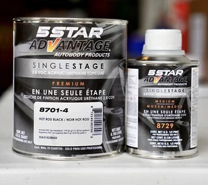 5 Star Advantage Hot Rod Black Single Stage Urethane Auto Paint QUART Kit! - Picture 1 of 2