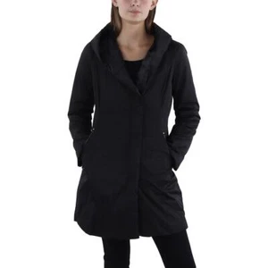 Tahari Womens Black Insulated Asymmetric Raincoat Outerwear XS BHFO 1633 - Picture 1 of 3