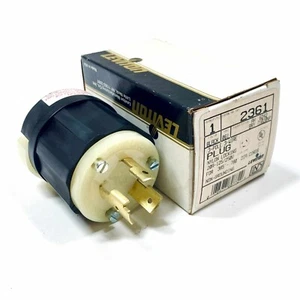 2361 Leviton Locking Plug, 3-Pole, 3-Wire, 20A-125/250V - Picture 1 of 6