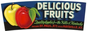Delicious Fruits Original Unused Apple Basket Strip Label St. Paul, Kentucky - Picture 1 of 1