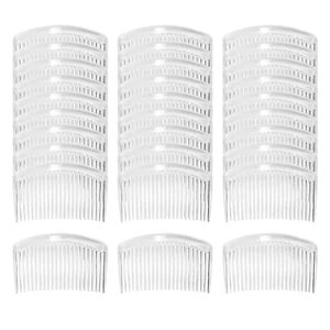 Cinaci 30 Pack 3 Inch White Clear Plastic French Hair Side Combs Wedding Bridal  - Picture 1 of 12