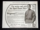 1915 OLD MAGAZINE PRINT AD, HILKER-WIECHERS, SIGNAL FLANNEL COATSHIRTS, SERVICE!