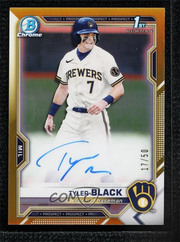 2021 Bowman Draft Chrome Pick Gold Refractor /50 Tyler Black #CDA-TB Auto