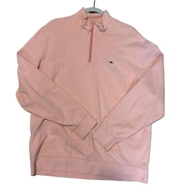 Chaqueta Vineyard Vines Rosa Salmón Cuarto Cremallera Manga Larga Logo XL Foto 1 de 4