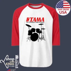 TAMA Drums Men's Raglan Red Size S to 2XL - Picture 1 of 1