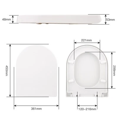 WC Sitz mit Absenkautomatik D-Form Toilettendeckel SoftClose Klodeckel Duroplast - Bild 1 von 4