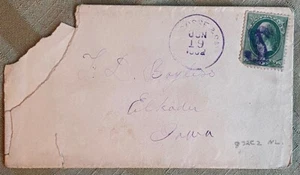 1882? 3c Fancy Purple S Cancel Elkader Iowa Classic Cover - Picture 1 of 2