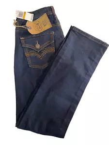 NWT Y2K Seven 7 Mens Straight Selvedge Flap Pocket Blue Denim Jeans 29" x 34" - Picture 1 of 5