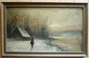 THEO LAUNEY -- PARÍS, INVIERNO EN INGLATERRA PINTURA ANTIGUA IMPRESIONISTA AL ÓLEO - Imagen 1 de 12
