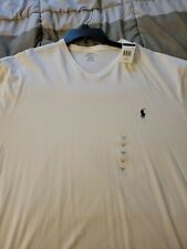 Authentic Mens Ralph Lauren Polo Lt/Gl V-Neck T-Shirt~White~Brand New With Tags