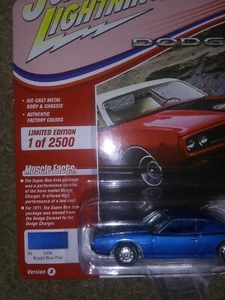 1971 Dodge Charger Super Bee Bright Blue Johnny Lightning 1:64. - Bild 1 von 9