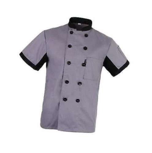 Unisex Chef Jacket Coat Restaurant Hotel Work Uniform Short Mesh Sleeves d89 - Image 1 of 1