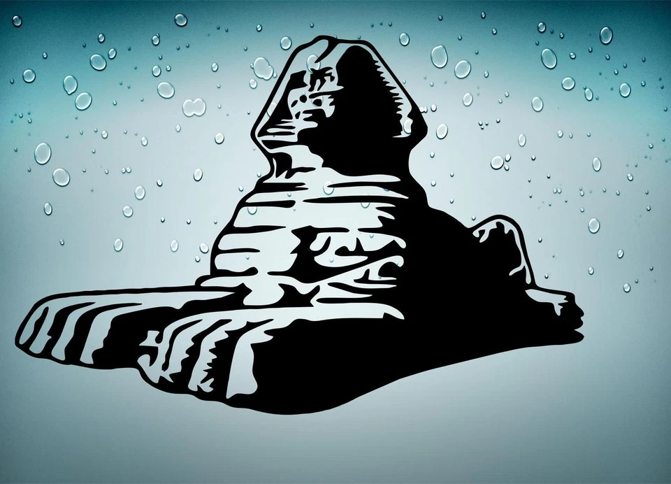 Pegatina Antigua Esfinge Egipcia Giza Negra Foto 1 de 1