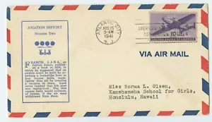 Aviation History Francis Lana Cover #2 Atlantic City to Honolulu August 15 1941 - Picture 1 of 2