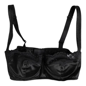 DOLCE & GABBANA Underwear Black Silk Underwired Balconette Bra IT2 / S 340usd - Picture 1 of 6