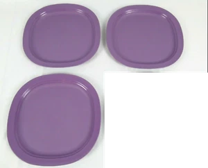 Tupperware Piatti da Pranzo Sicuri per Microonde Set 3 Pezzi 9,5" Viola Nuovi - Foto 1 di 5
