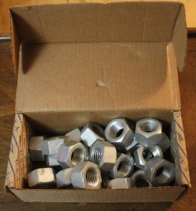 22 Piece 1" Zinc Plated Steel Hex Nuts USA Grade 2 - Picture 1 of 9