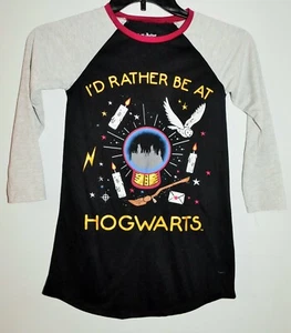 Girls Small Harry Potter Sleep Shirt. "I'D RATHER BE AT HOGWARTS" - Picture 1 of 2
