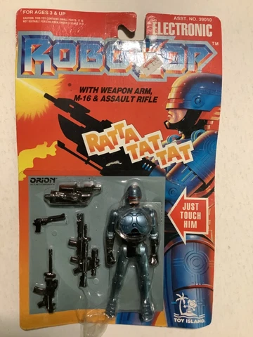NEW ROBOCOP  1993 ELECTRONIC TOY ISLAND RATTA TAT TAT WITH WEAPON M-16 RIFLE Cover