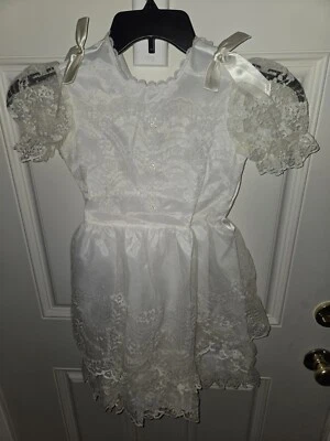 Vestido de fiesta vintage con volantes de primera comunión, blanco roto Foto 1 de 4