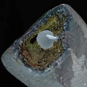 Quartz Chalcedony botryoidal ball w/ Heulandite in Julgoldite lined geode 812ct - Bild 1 von 8