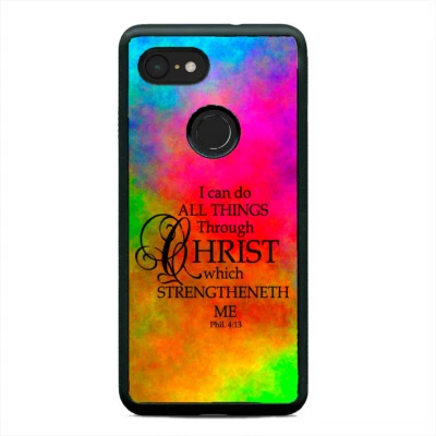 Christian Bible Verse Strengthened Jesus Case Cover For Google Pixel 3 3XL 2XL - Image 1 of 4