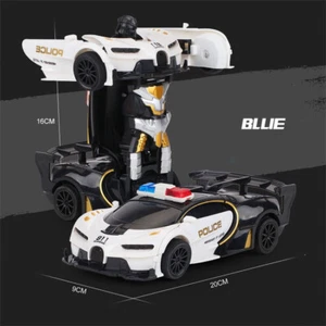 AU Transformer RC Robot Police Car 2IN1 Remote Radio Control Xmas Gift Toys Kids - Picture 1 of 7