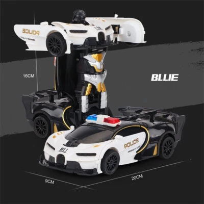 AU Transformer RC Robot Police Car 2IN1 Remote Radio Control Xmas Gift Toys Kids - Image 1 of 4