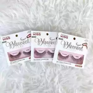 LOT OF 3- Kiss Blowout Fake Eye Lash Pompadour Style 72455 Volume Curl Bouncy - Picture 1 of 4