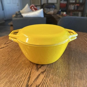 Vintage COPCO Denmark D2 Yellow Cast Iron Dutch Oven Lid 2 Quart - Picture 1 of 21