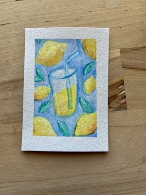 ACEO Original Artist Trading Cards Watercolor Lemonade - Image 1 of 3