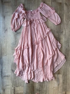 Spell & the Gypsy collective Blush Off Shoulder Ruffle Maxi Dress Boho Romantic - Picture 1 of 7