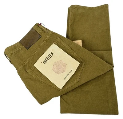 Pantalones de pana INCOTEX para hombre caqui SKY SLIM 5 bolsillos algodón elástico 30 nuevos con etiquetas Foto 1 de 4