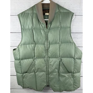 Vintage Eddie Bauer Goose Down Puffer Vest Quilted Bomber Style Zip Up - Picture 1 of 11