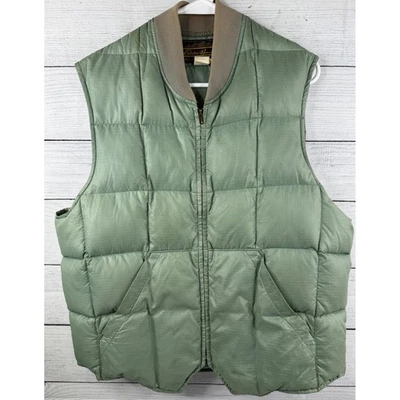Vintage Eddie Bauer Goose Down Puffer Vest Quilted Bomber Style Zip Up - Image 1 of 4