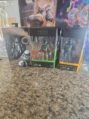 Star Wars Clone Wars Black Series Mandalorian Loyalist Figure Lot Stormtrooper & - Image 1 of 4