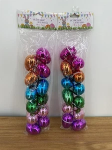Kunststoff Ostereier Metallic Bunt 24 Stück Befüllbar Eier Neu mit Etikett Deko Basteln - Bild 1 von 6
