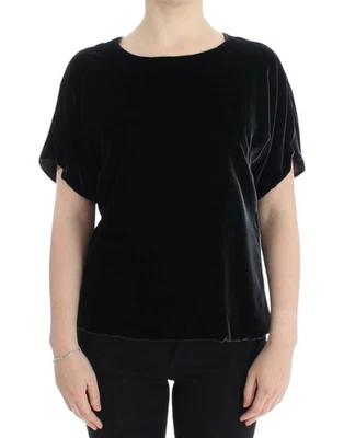 Blusa para mujer Dolce & Gabbana negra de terciopelo manga corta auténtica Foto 1 de 4
