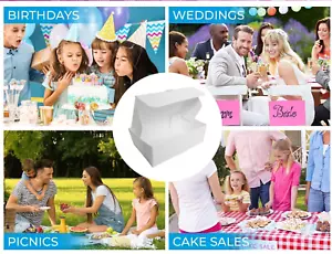 20-100pk White Single Cake Slice Boxes Individual Wedding Birthday Party Favour - Picture 1 of 14