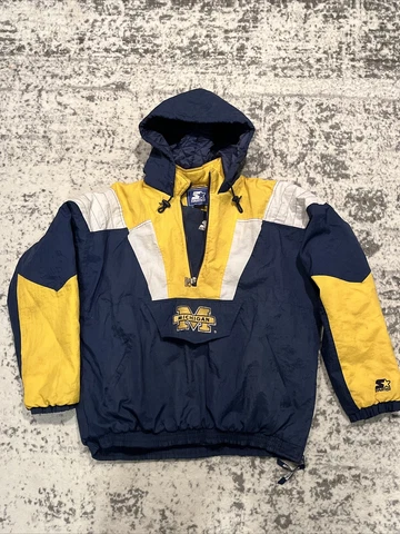 Vintage 90's Michigan Wolverines Starter Pullover Jacket XL Cover