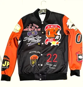 Men’s Graphic Baseball Jacket Size Small Long Sleeves Snaps Preowned but worn??? - Picture 1 of 6