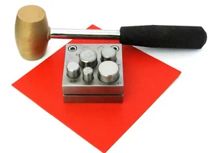 Large 5 Punch Disc Cutter Kit With Hammer And Urethane Pad 1/2" To 1" - Picture 1 of 1